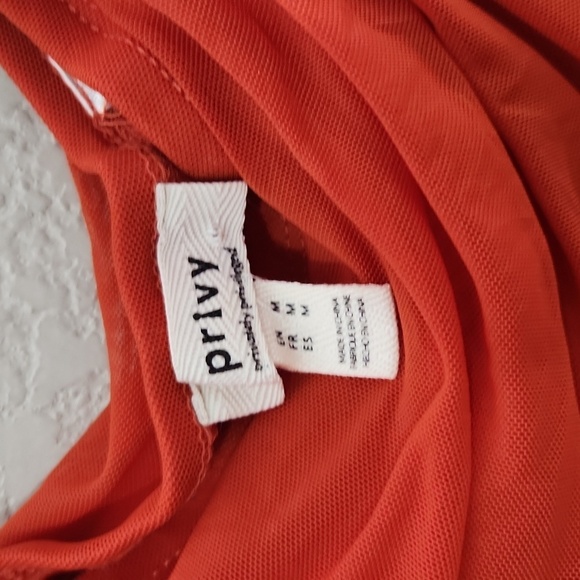 Share Privy Dress Medium Ruched Rust Sleeveless Midi Dress Adjustable Drawstring - Picture 2 of 8